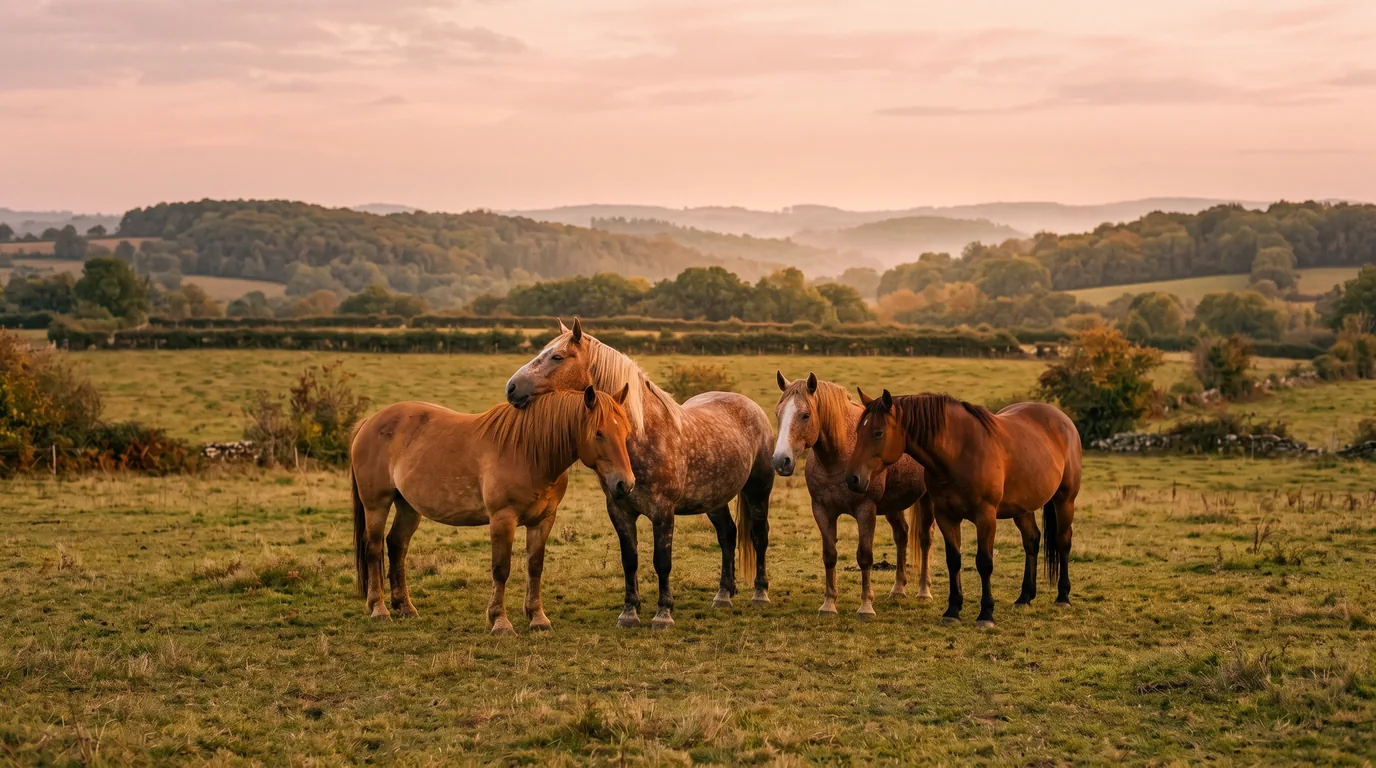 Les chevaux du Écuries Des Crouzettes en liberté, Haute-Vienne
